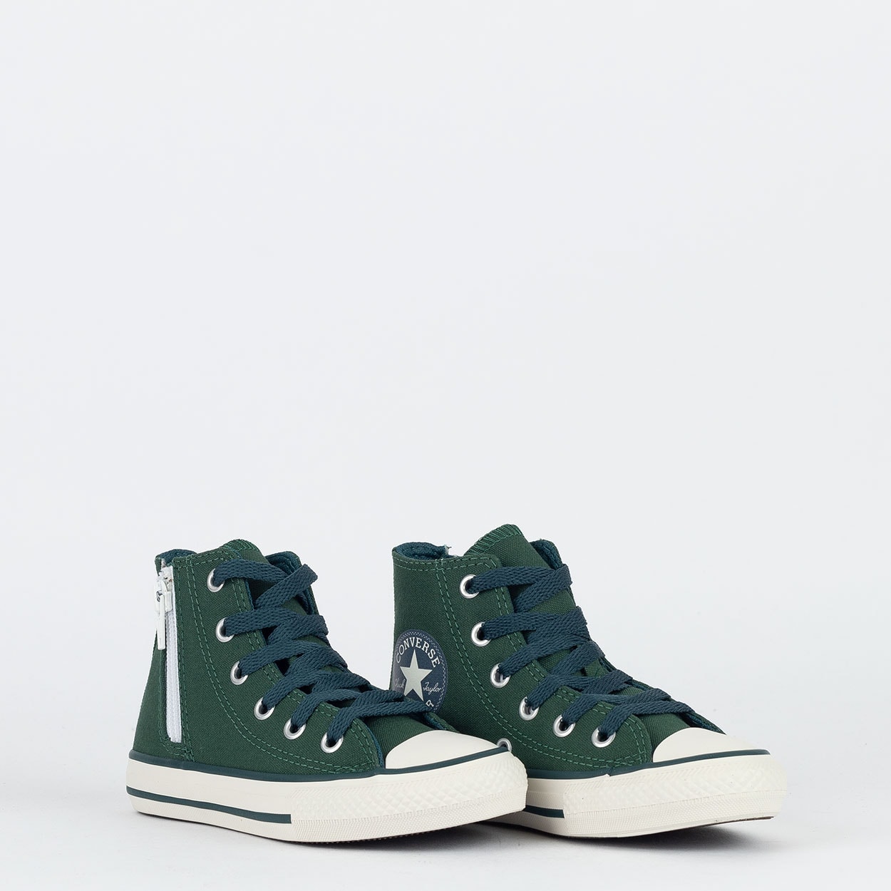 ⭐︎くぅ⭐︎ Tênis Converse Kids Chuck Taylor All Star Side Zip Hi Canvas +1
