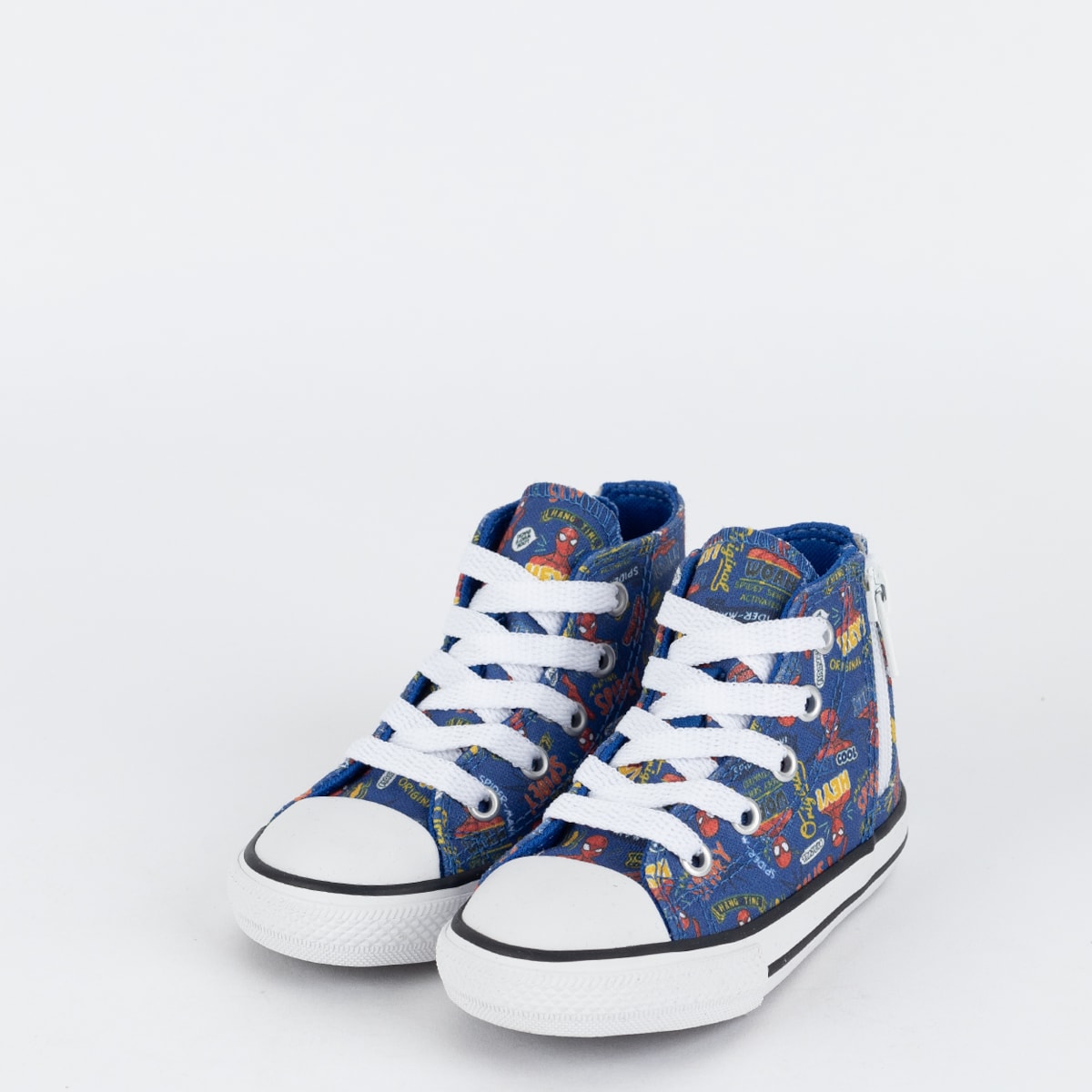Tênis Converse Kids Ct As Side Zip Hi Disney Homem Aranha Azul CK13090001