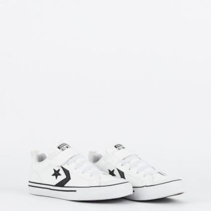 Tênis Converse Kids Pro Blaze Strap Ox Branco Preto CK11650001