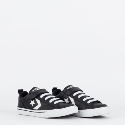 Tênis Converse Kids Pro Blaze Strap Ox Preto Branco CK11650002