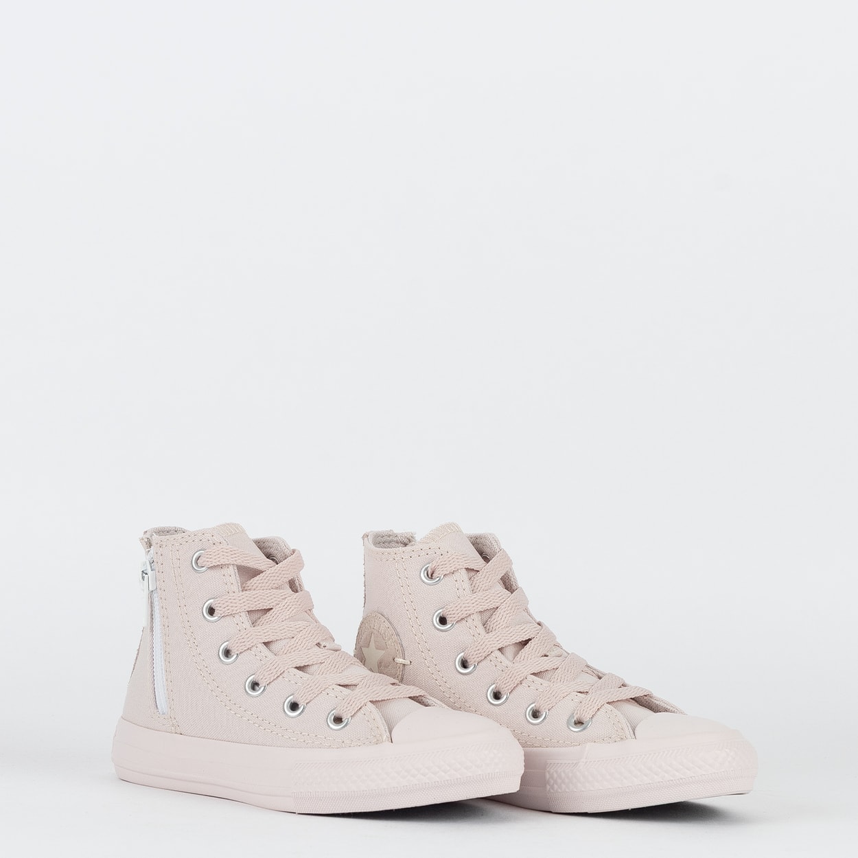 Tênis Converse Kids Side Zip Hi Modern Mono Rosa Creme CK13420001
