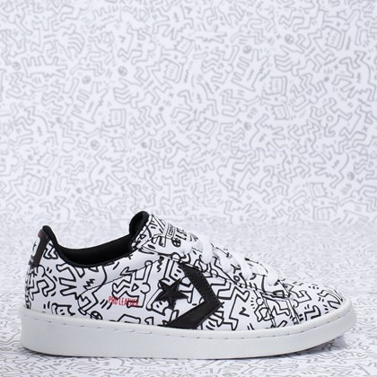 Tênis Converse Pro Leather Ox Keith Haring White Black Red 171857C