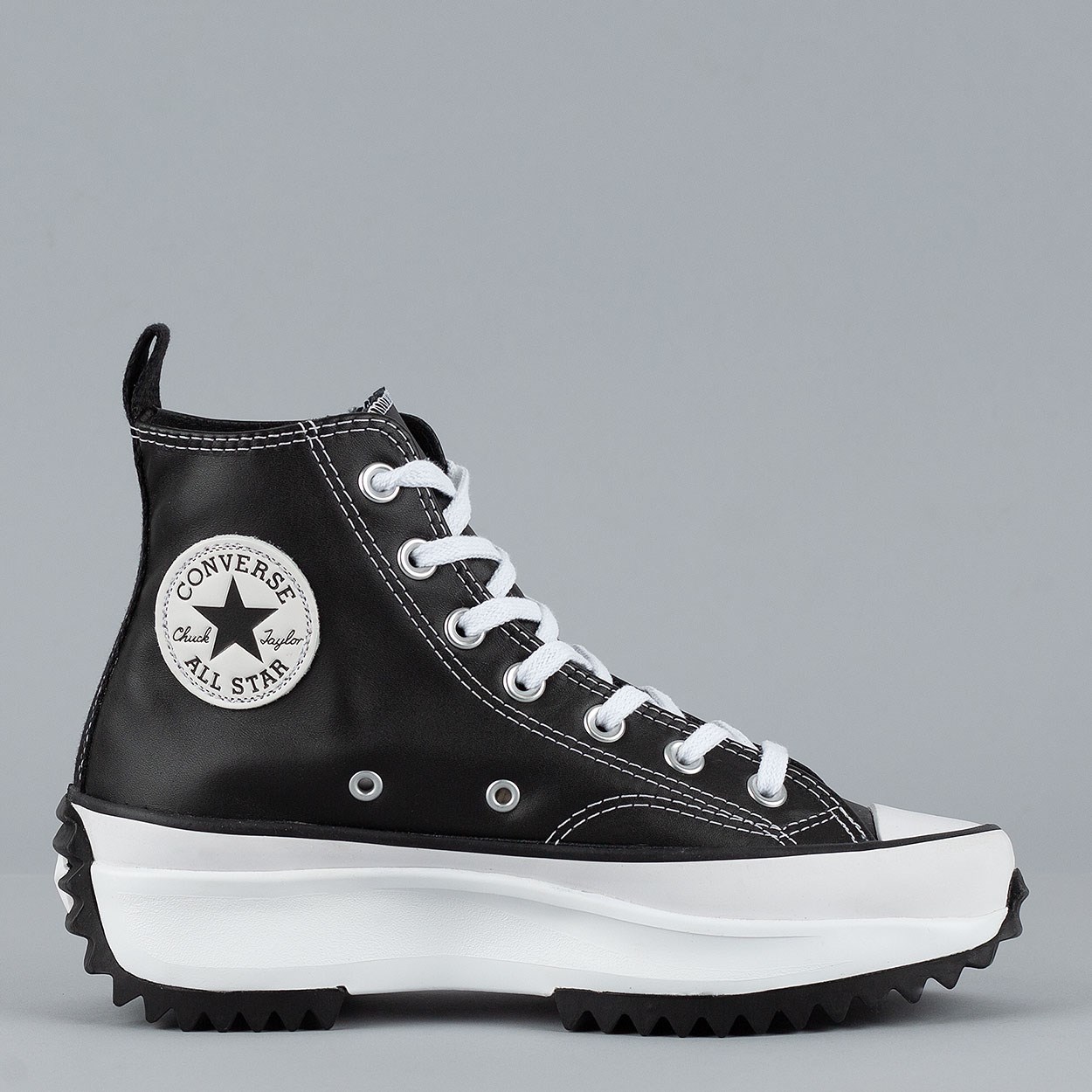 All star de couro preto store cano alto