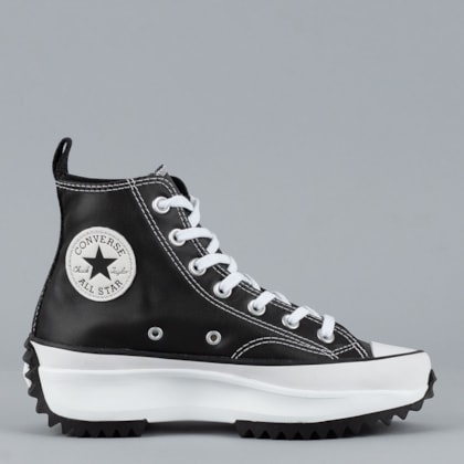 All Star de Couro Branco e Preto Tênis Converse