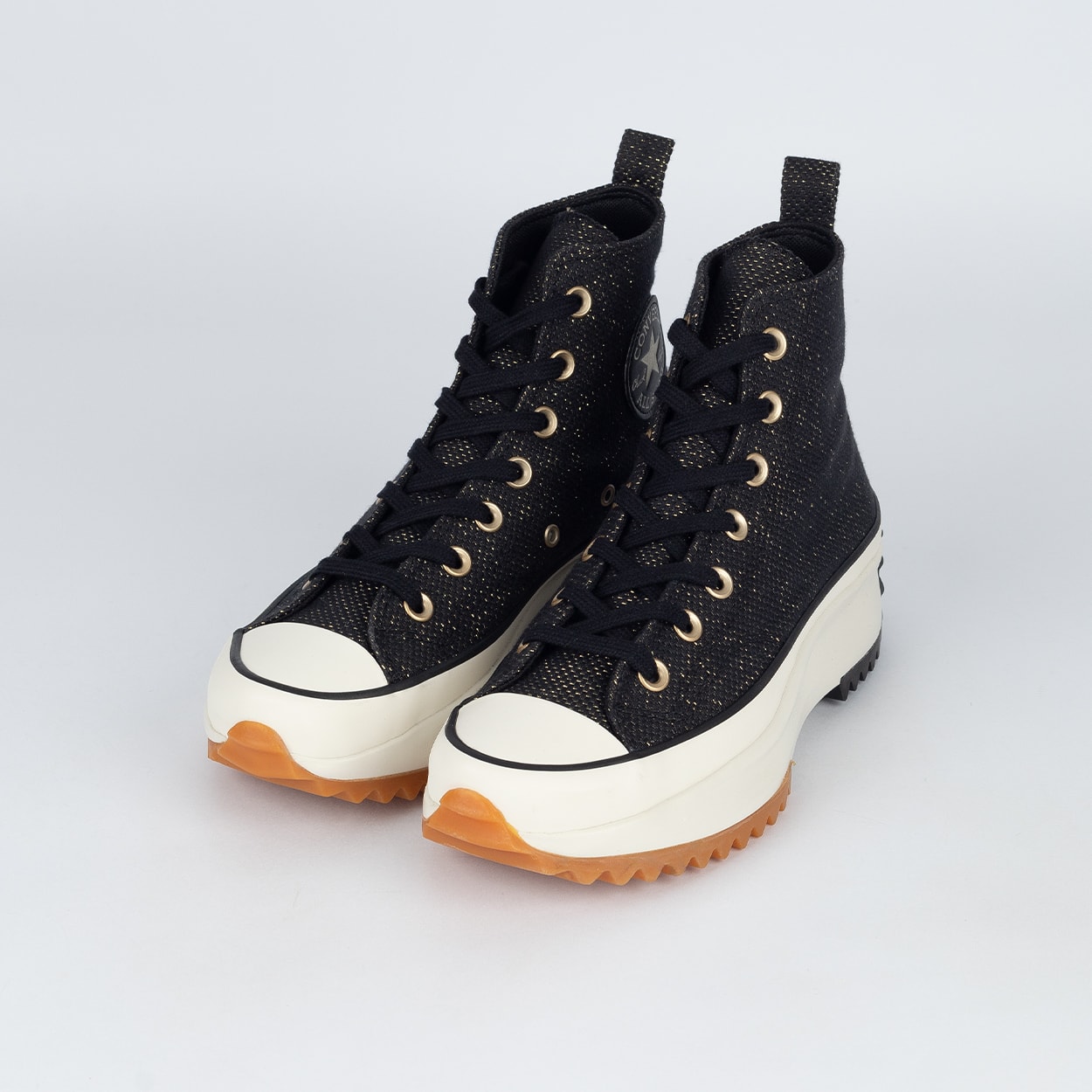 Tênis Converse Run Star Hike Hi Shiny Heathered Canvas Preto Ouro