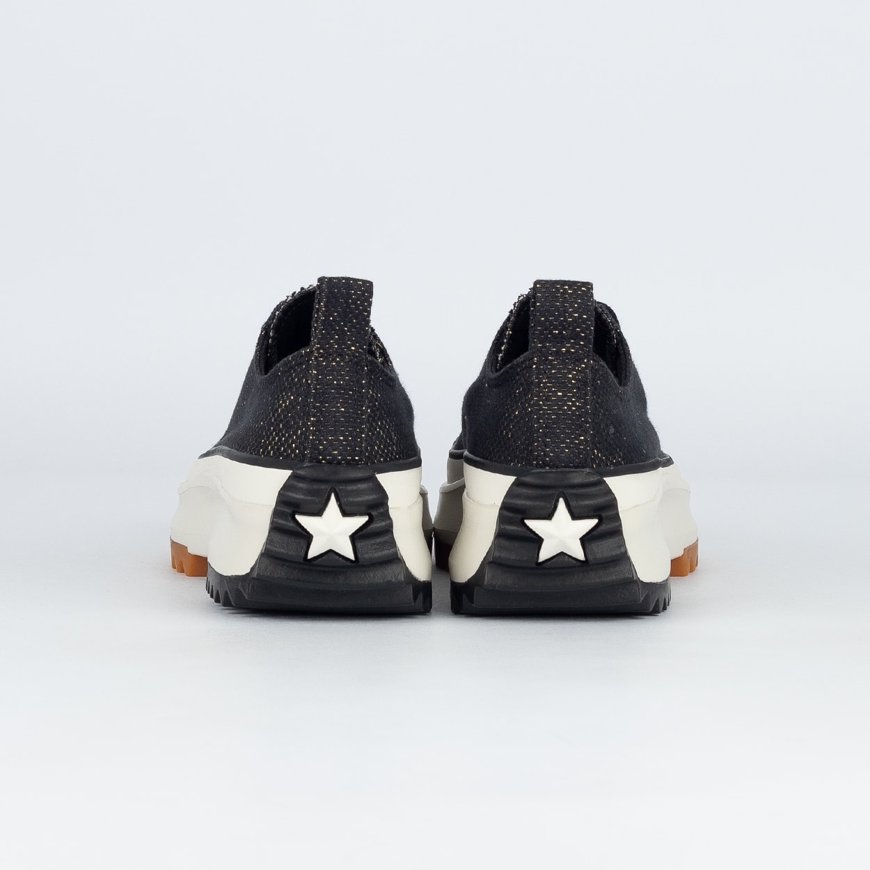 Tênis Converse Run Star Hike Ox Shiny Heathered Canvas Preto Ouro