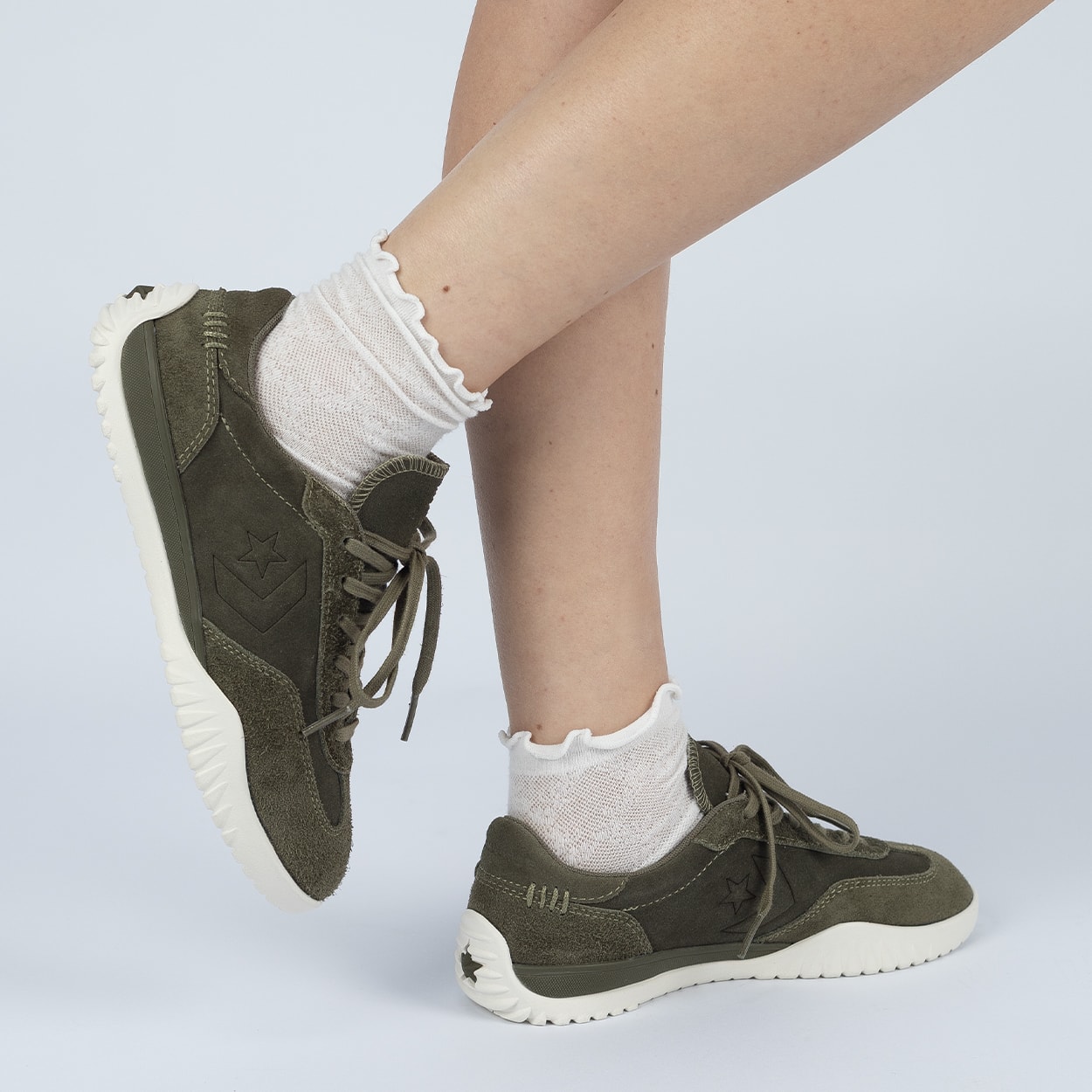 Tênis Converse Run Star Trainer Ox Crafted Color Suede Verde Musgo