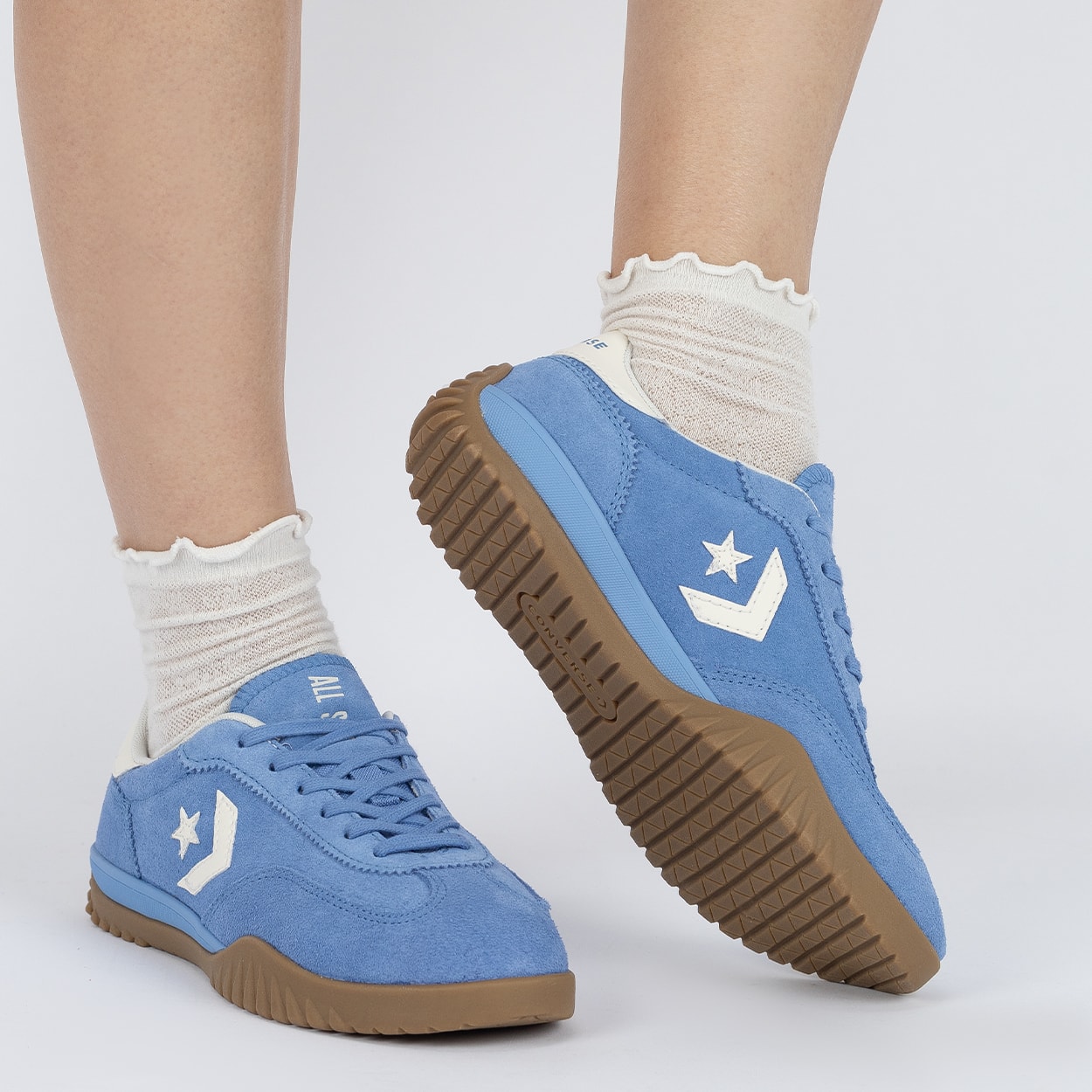 Tênis Converse Run Star Trainer Ox Seasonal Suede Azul Aberto