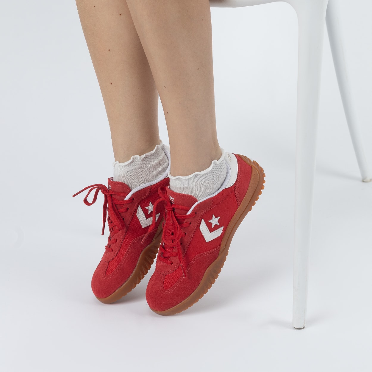 れん Tênis Converse Run Star Trainer Ox Seasonal Vermelho Branco CO06440007