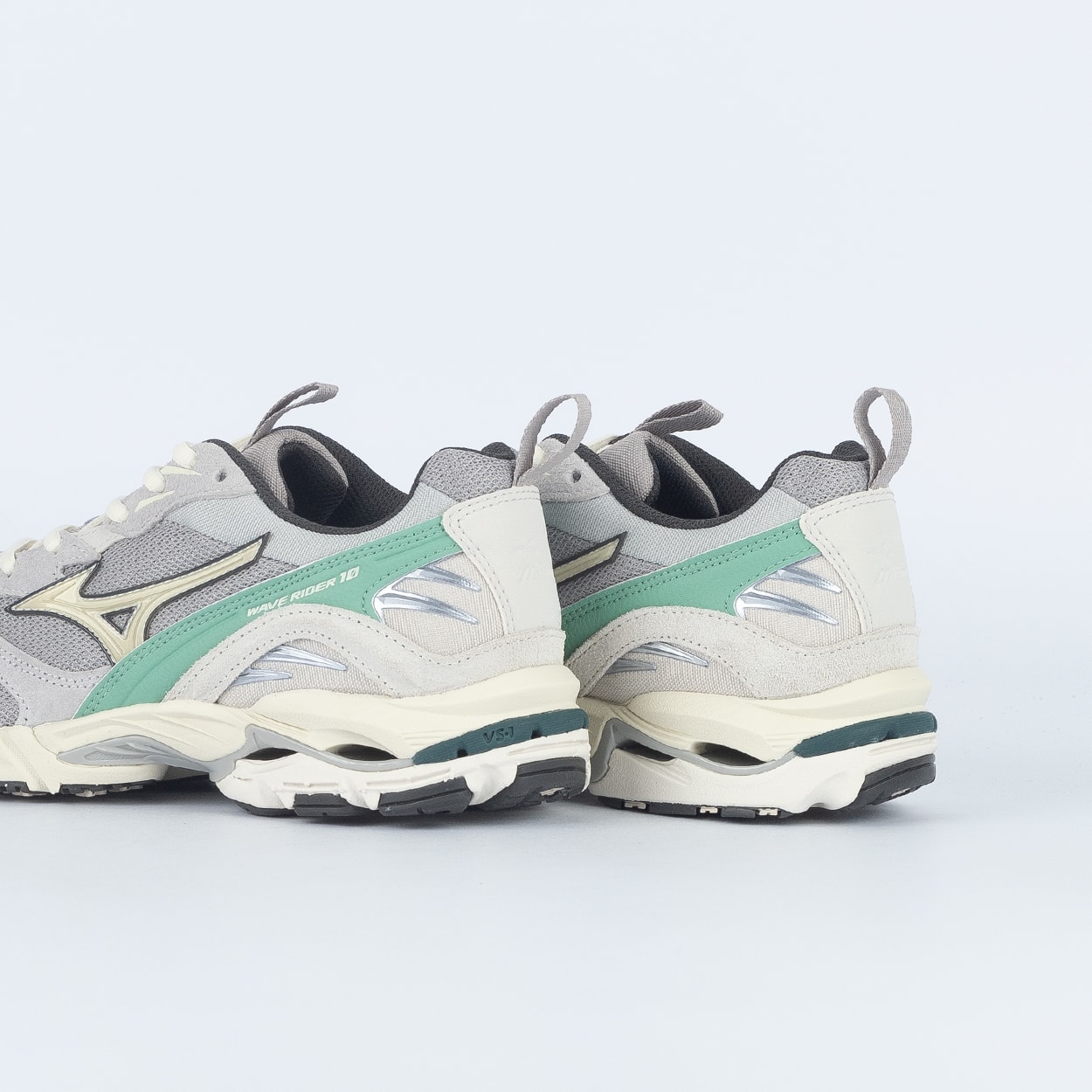 Tênis Mizuno Wave Rider 10 Premium Cinza Medio Light Sand Menta