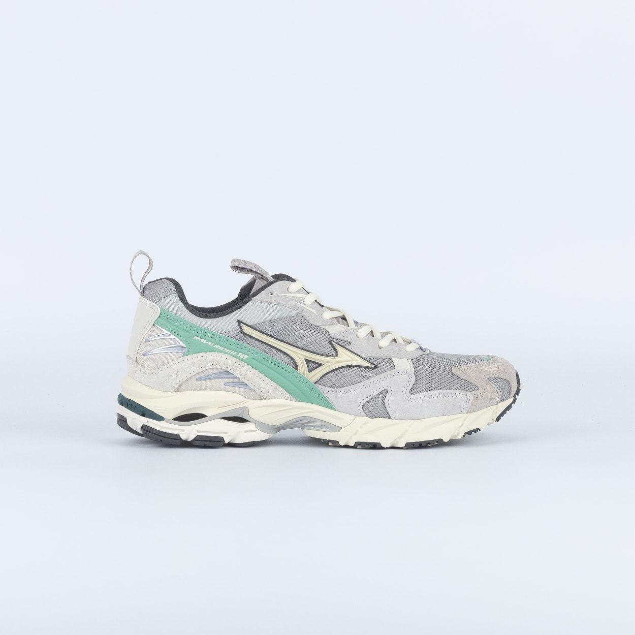 Tênis Mizuno Wave Rider 10 Premium Cinza Medio Light Sand Menta