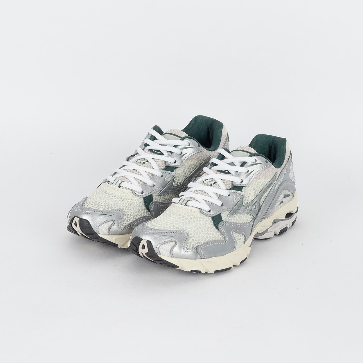 Tênis Mizuno Wave Rider 10 Sport Branco Prata Verde Petroleo