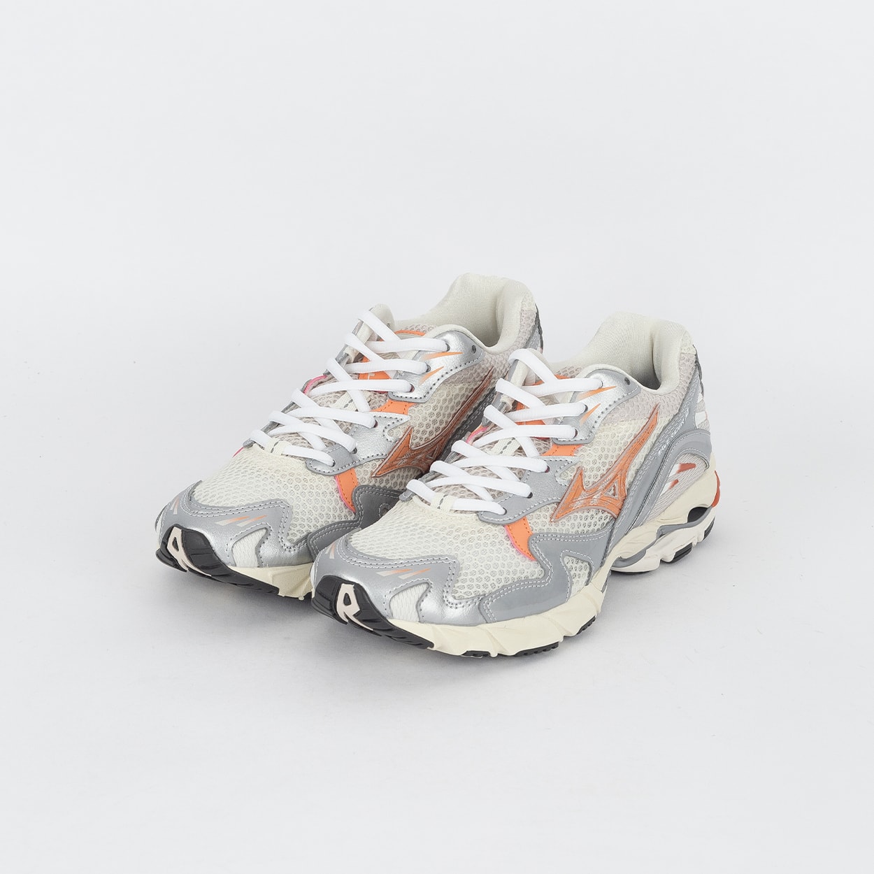 Tênis Mizuno Wave Rider 10 Sport Off White Prata Laranja