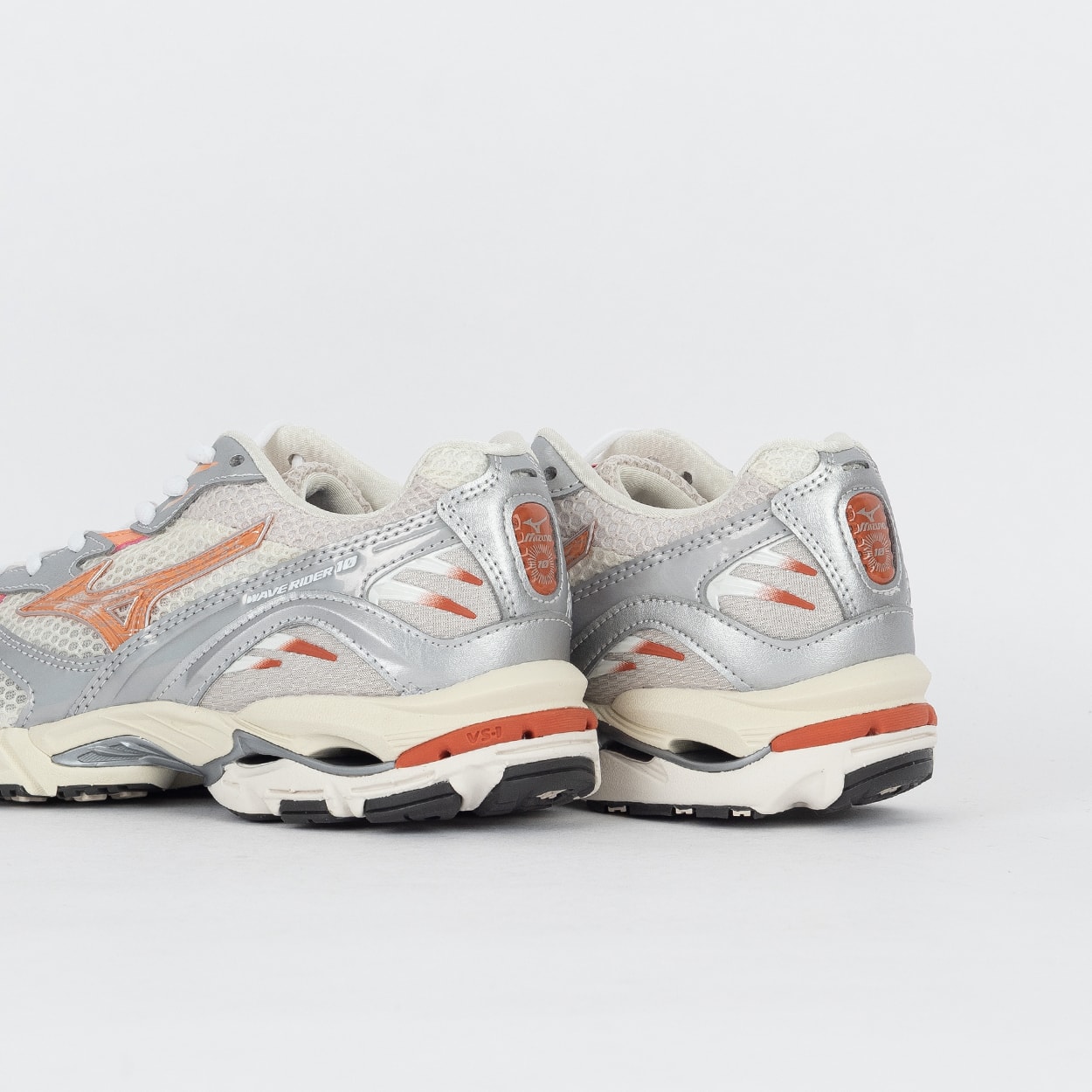 ranto です Tênis Mizuno Wave Rider 10 Sport Off White Prata Laranja