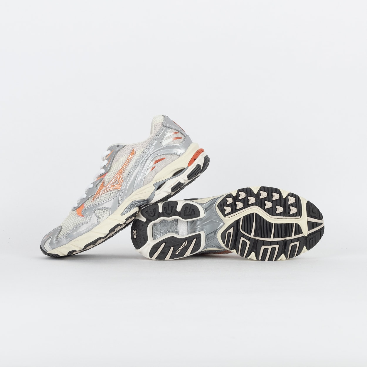 ranto です Tênis Mizuno Wave Rider 10 Sport Off White Prata Laranja