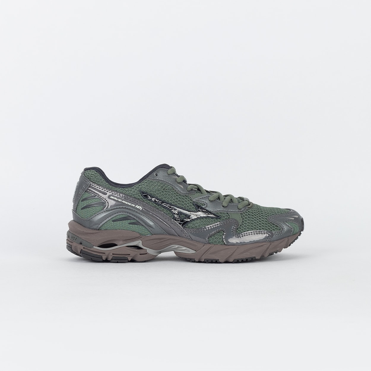 Tênis Mizuno Wave Rider 10 Sport Verde Militar Cinza Metalico