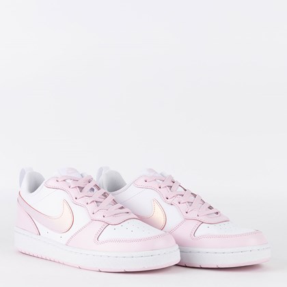 Tênis Nike Court Borough Low 2 SE GS White Pink Foam DQ0492-100