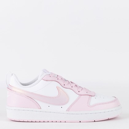 Tênis Nike Court Borough Low 2 SE GS White Pink Foam DQ0492-100