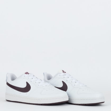 Tênis Nike Court Borough Low Recraft White Burgundy DV5456-112