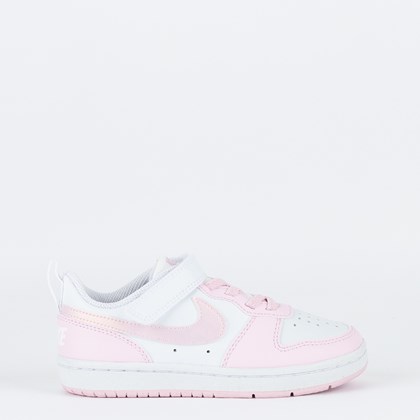 Tênis Nike Infantil Court Borough Recraft White Pink DV5457-105