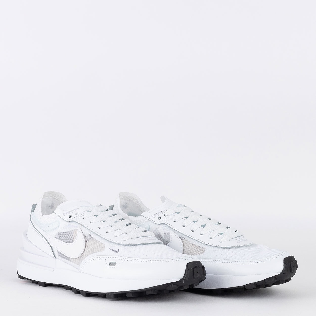 nike waffle one white black