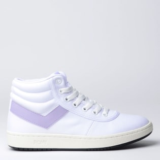 Tênis Pony City Wings Hi SW100 Canvas Branco Lilas PO196267 Tênis Pony City Wings Hi SW100 Canvas Branco Lilas PO196267