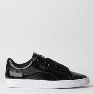 Tênis Puma Basket Heart Patent WN S Preto Preto 36307301 Tênis Puma Basket Heart Patent WN S Preto Preto 36307301
