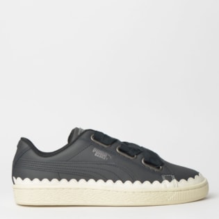 Tênis Puma Basket Heart Scallop WN S Preto 36697903 Tênis Puma Basket Heart Scallop WN S Preto 36697903