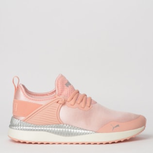Tênis Puma Pacer Next Cage ST2 Pêssego Prata 36766007 Tênis Puma Pacer Next Cage ST2 Pêssego Prata 36766007