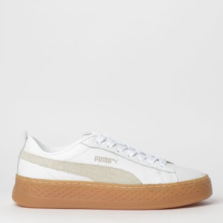Tênis Puma Smash Platform L Branco Gum 36800251 Tênis Puma Smash Platform L Branco Gum 36800251