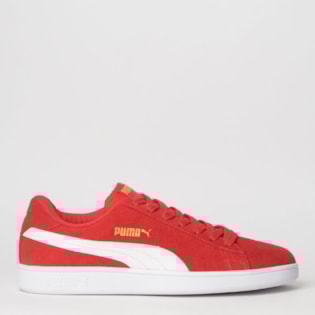 Tênis Puma Smash V2 Vermelho Branco 36714722 Tênis Puma Smash V2 Vermelho Branco 36714722