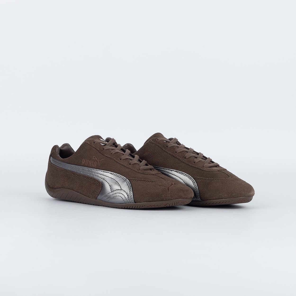 靴 PUMA Speedcat SD Chocolate/Puma silver Tênis Puma Speedcat Lux Chocolate Gum 408718-01
