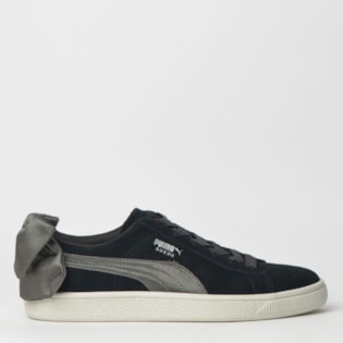 Tênis Puma Suede Bow Hexamesh WN S Preto Cinza 36915104 Tênis Puma Suede Bow Hexamesh WN S Preto Cinza 36915104