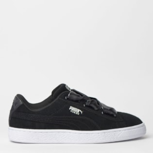 Tênis Puma Suede Heart Galaxy WN S Preto Prata 36923203 Tênis Puma Suede Heart Galaxy WN S Preto Prata 36923203
