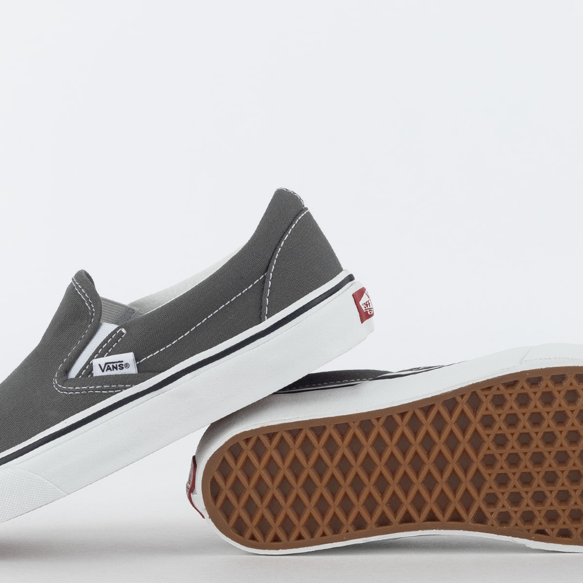 Charcoal gray slip on vans Clearance