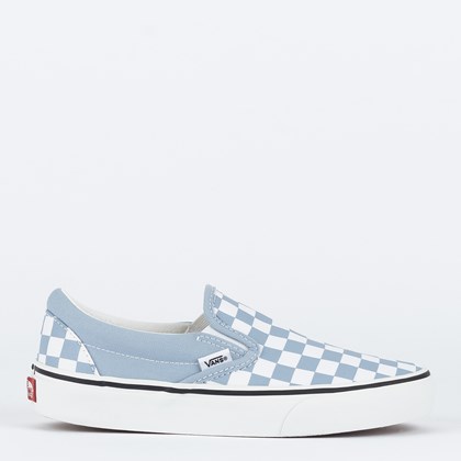 Tênis Vans Classic Slip On Color Theory Checkerboard Dusty Blue VN000BVZDSB