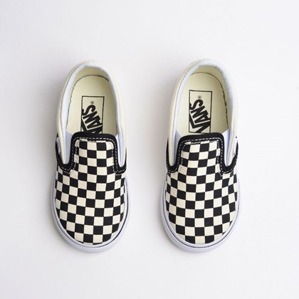 Tênis Vans Kids Classic Slip On Black White Checkerboard VN000EX8BWW