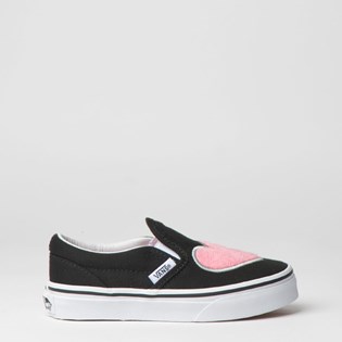 Tênis Vans Kids Classic Slip On Fur Heart Strawberry Pink Black VN0A32QIVJCP Tênis Vans Kids Classic Slip On Fur Heart Strawberry Pink Black VN0A32QIVJCP