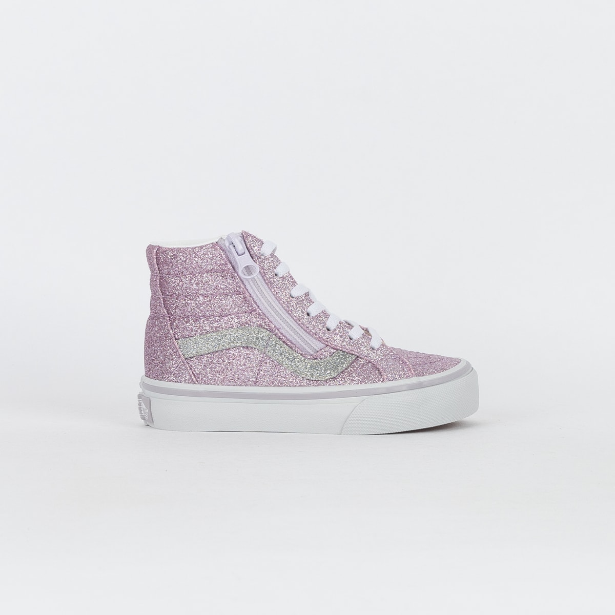 Tênis Vans Kids Sk8 Hi Reissue Side Zip Glitter Lilac Mist VN000CYEEMY