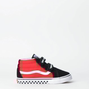 Tênis Vans Kids Sk8 Mid Reissue V Logo Pop Black True White VN0A348JVI7P Tênis Vans Kids Sk8 Mid Reissue V Logo Pop Black True White VN0A348JVI7P