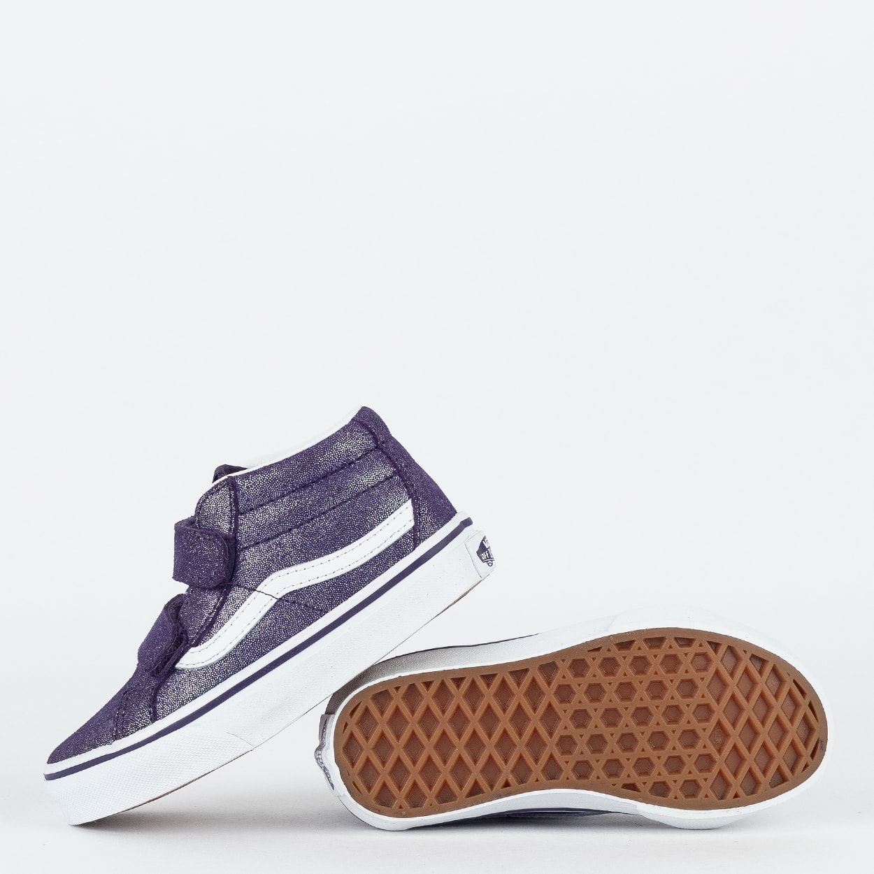 Tênis Vans Kids Sk8-Mid Reissue V Tinsel Suede Purple True White