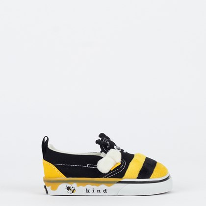 Tênis Vans Kids Slip On V Bee Black Yellow VN000CMQY23