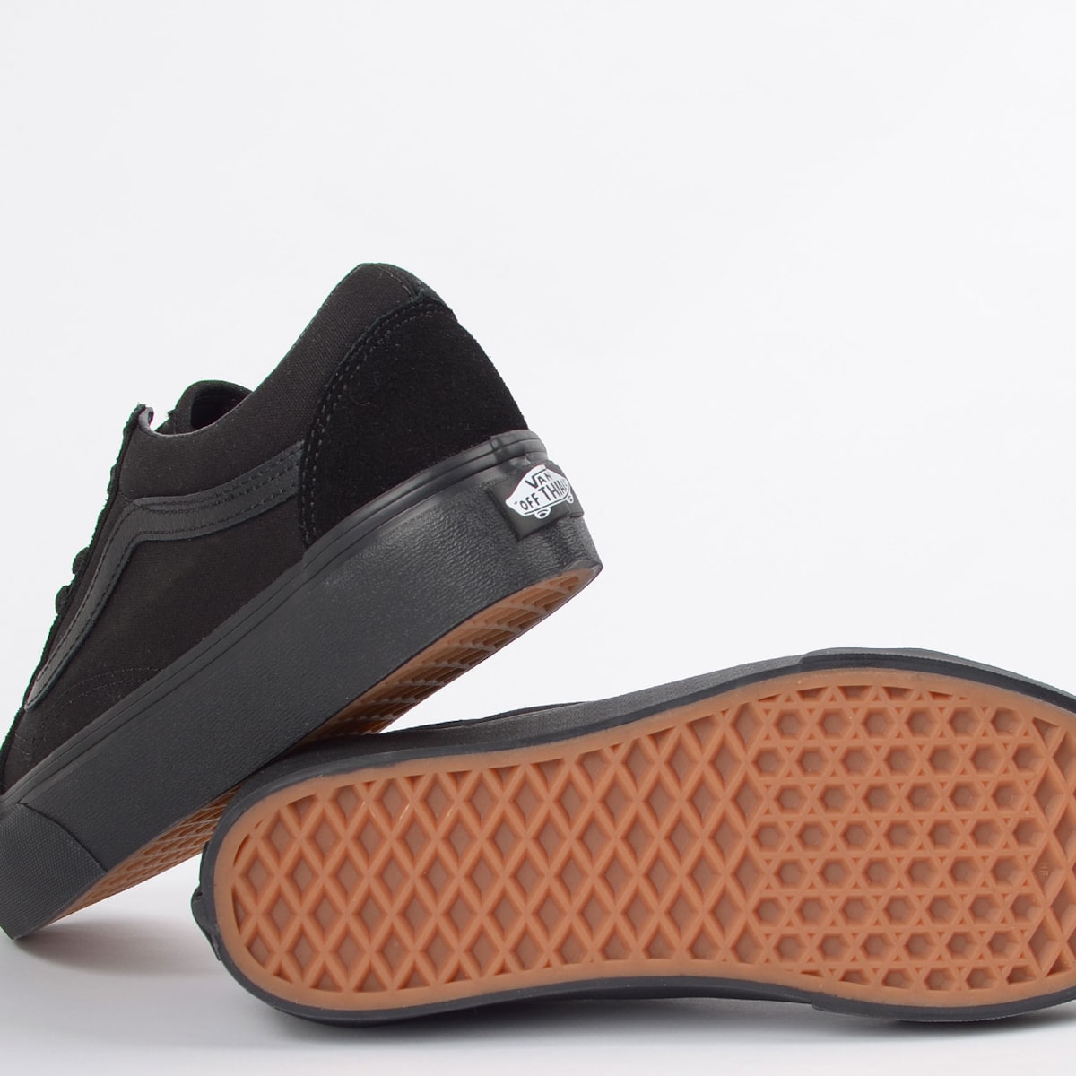 Skool Platform Vans Old Skool Todo Preto Tênis Vans Old Skool