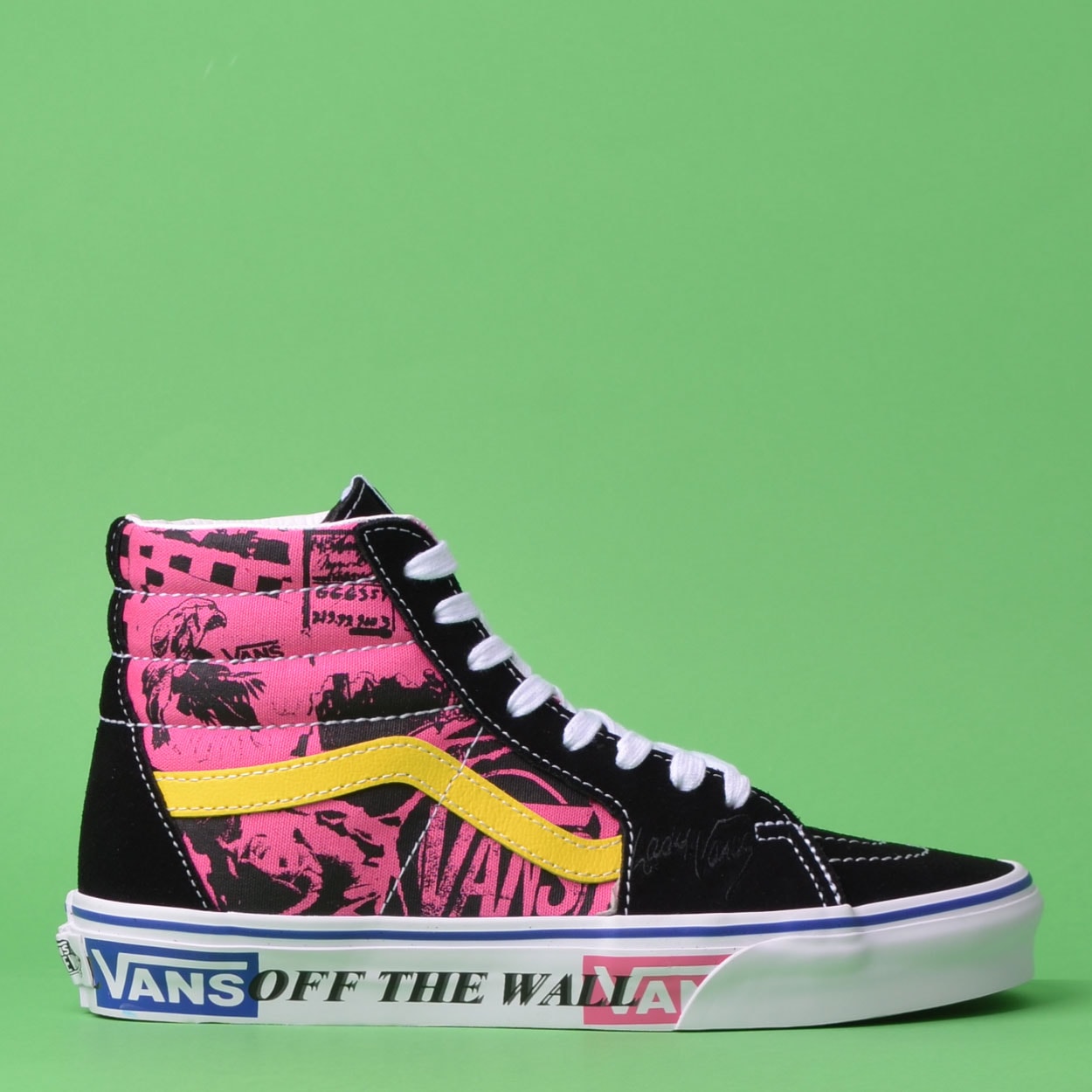 tenis vans rosa e verde