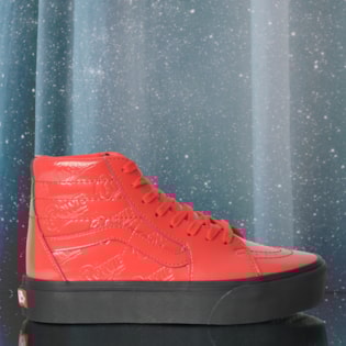 Tênis Vans Sk8 Hi Platform 2.0 David Bowie Red Black VN0A3TKNVSQP Tênis Vans Sk8 Hi Platform 2.0 David Bowie Red Black VN0A3TKNVSQP