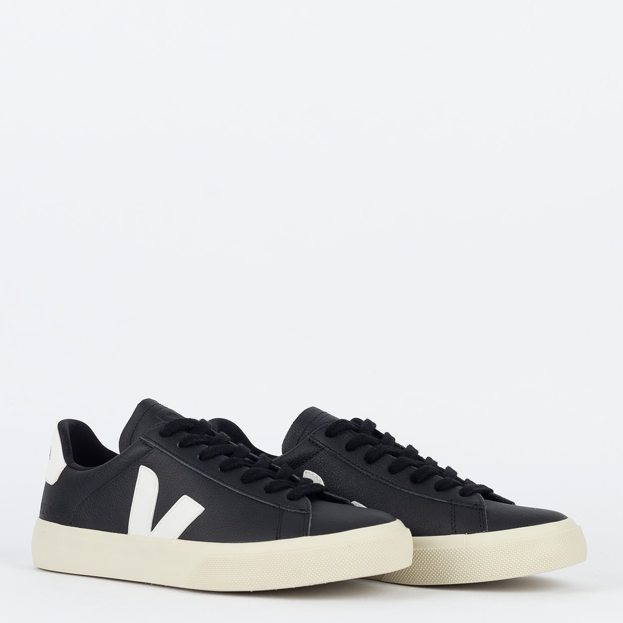 スニーカー VEJA CHROMEFREE CAMPO LEATHER SNEAKERS (CP0501215 BLACK) Veja Campo Leather Lace-Up 'Black White' CP0501215
