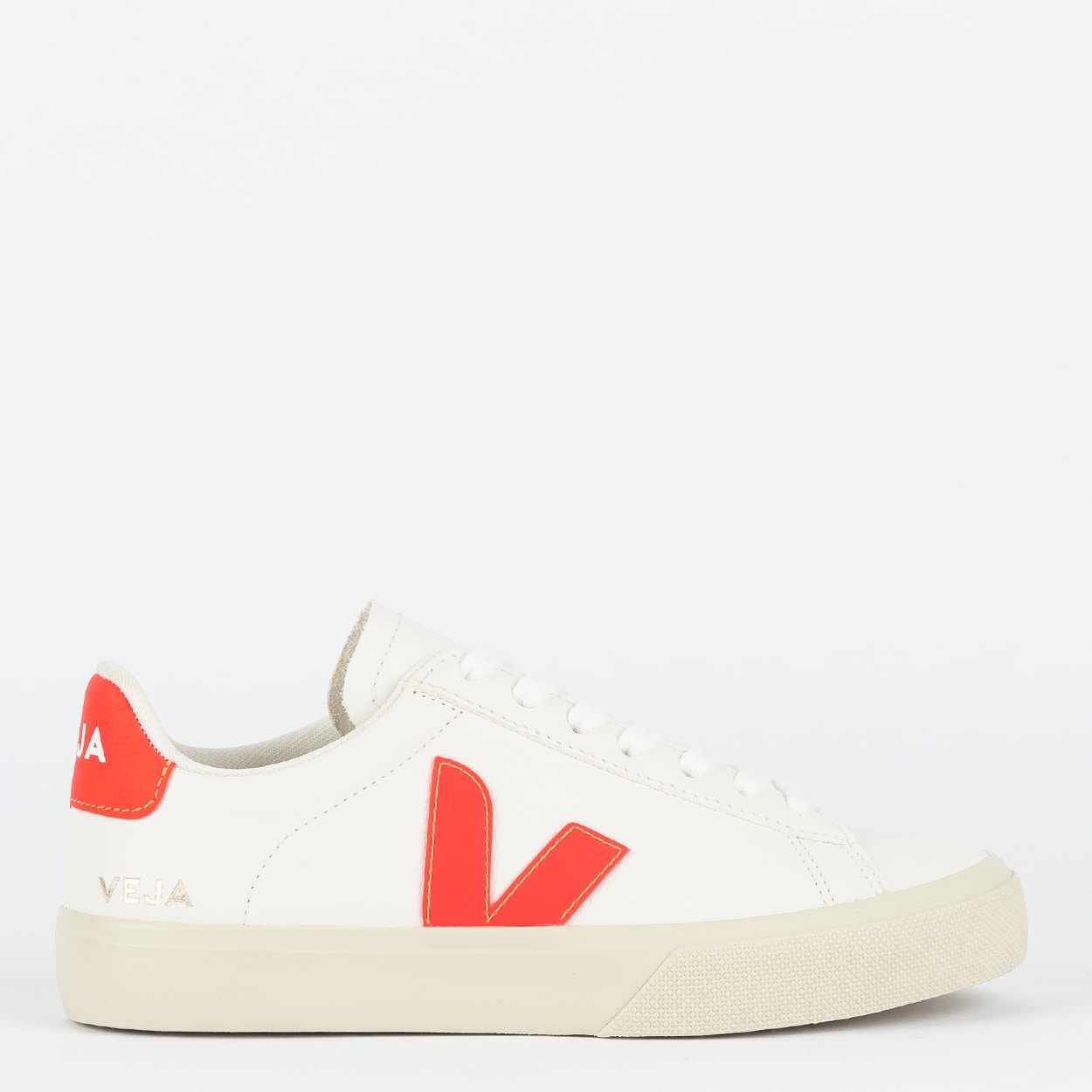 Tênis Veja Campo Chromefree Leather Extra White Orange Fluo CP0503689