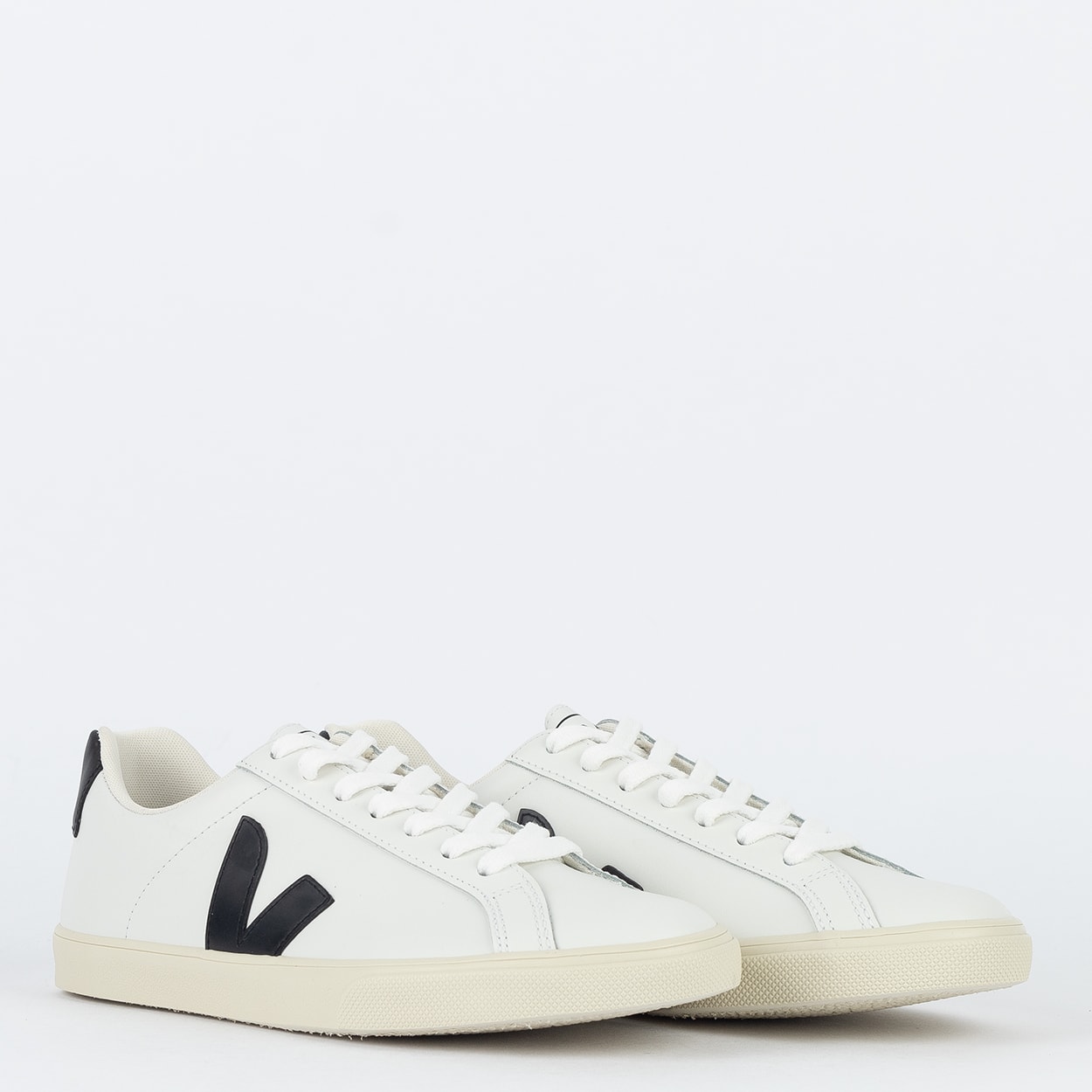 【新品未使用】VEJAヴェジャ V-10 LEATHER WHITE BLACK Tênis VEJA Masculino V-10 Couro Branco Preto VEJA - VERT Oficial