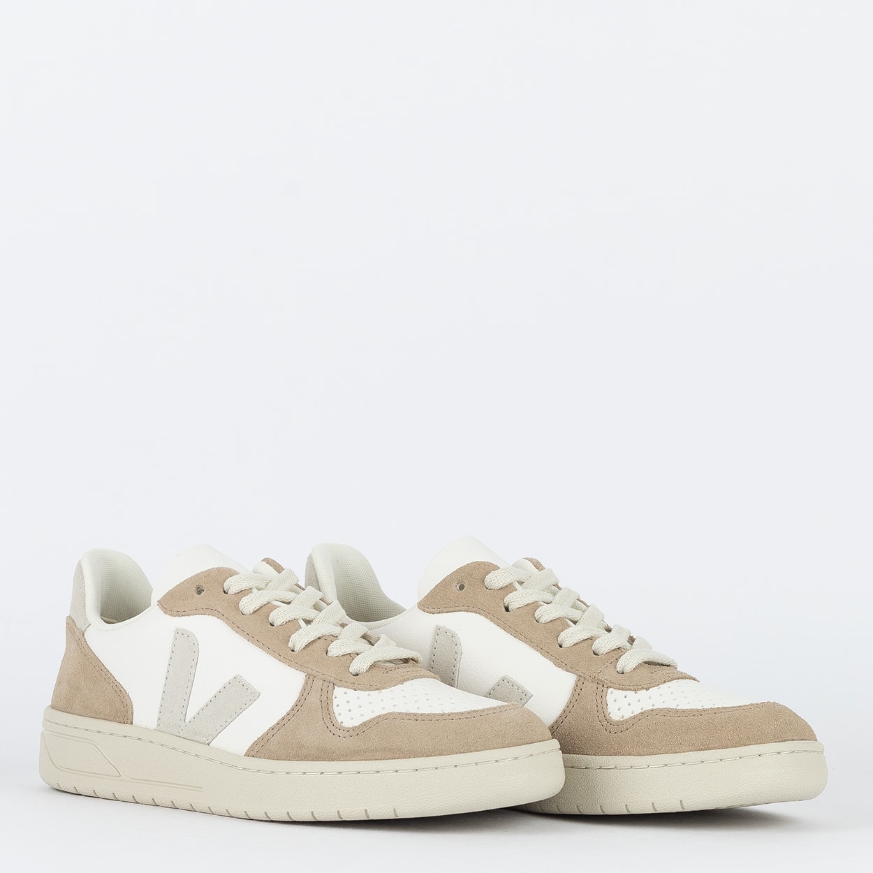 ｖ（＾＿＾ｖ）♪ Tênis Veja V-10 Chromefree Leather Extra White Natural Sahara