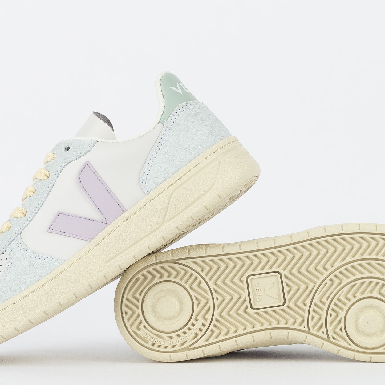 Tênis Veja V-10 Leather Gravel Parme Menthol VX0203475